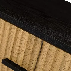 Kirklands Home Nightstands|Black and Natural Wood 2-Drawer Nightstand