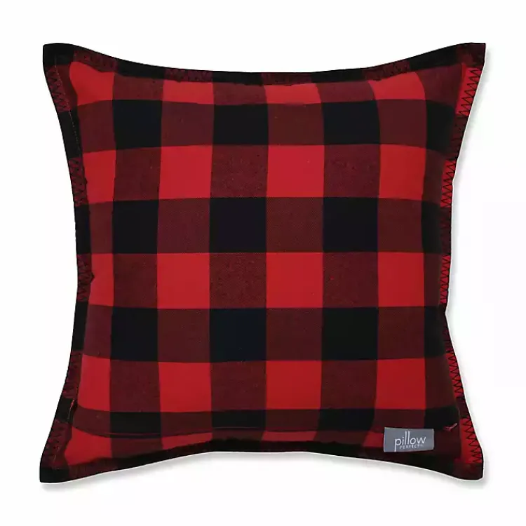 Outlet Black and Red Buffalo Plaid Monogram E Pillow Monogram Seasonal Decor