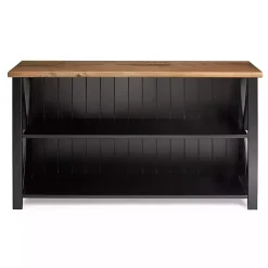 Kirklands Home Console Tables|Black and Rustic Oak Wood Farmhouse Console Table