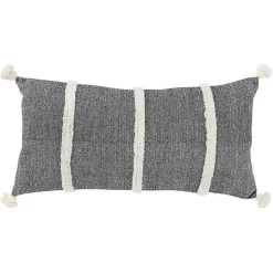 Discount and White Artisanal Stripes Lumbar Pillow Pillows