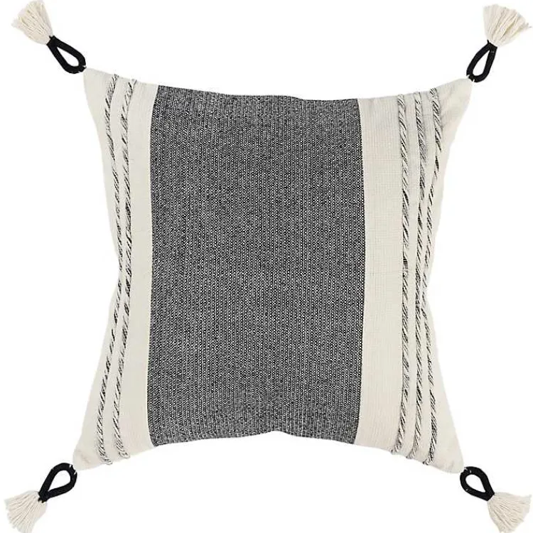 Best Black and White Block Loop Throw Pillow Pillows