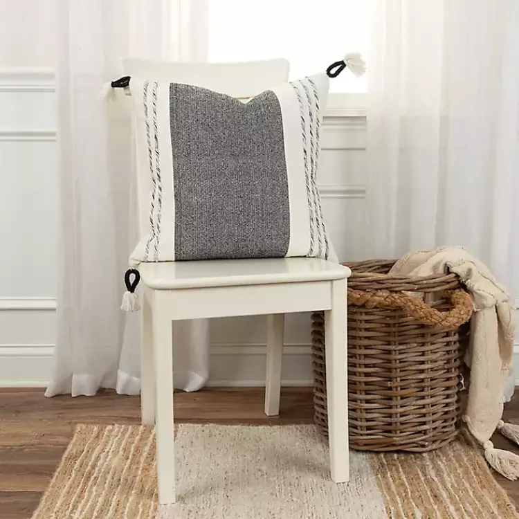 Best Black and White Block Loop Throw Pillow Pillows