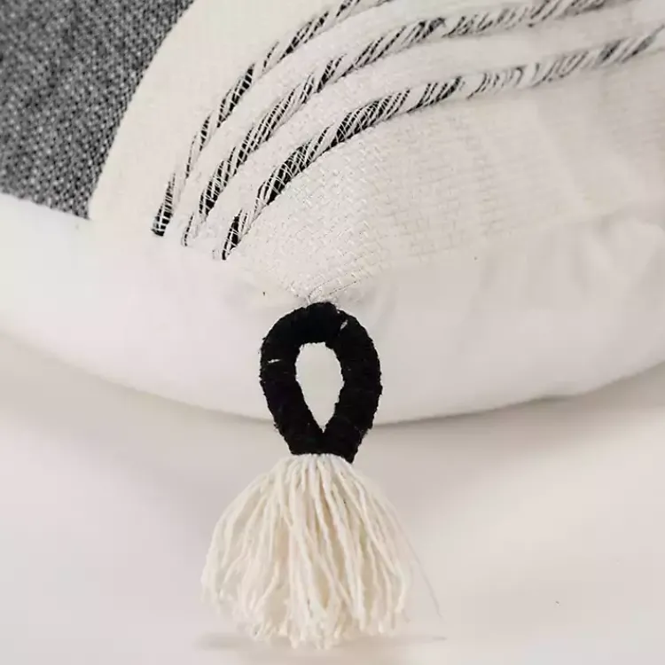 Best Black and White Block Loop Throw Pillow Pillows