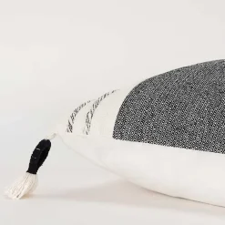 Best Black and White Block Loop Throw Pillow Pillows