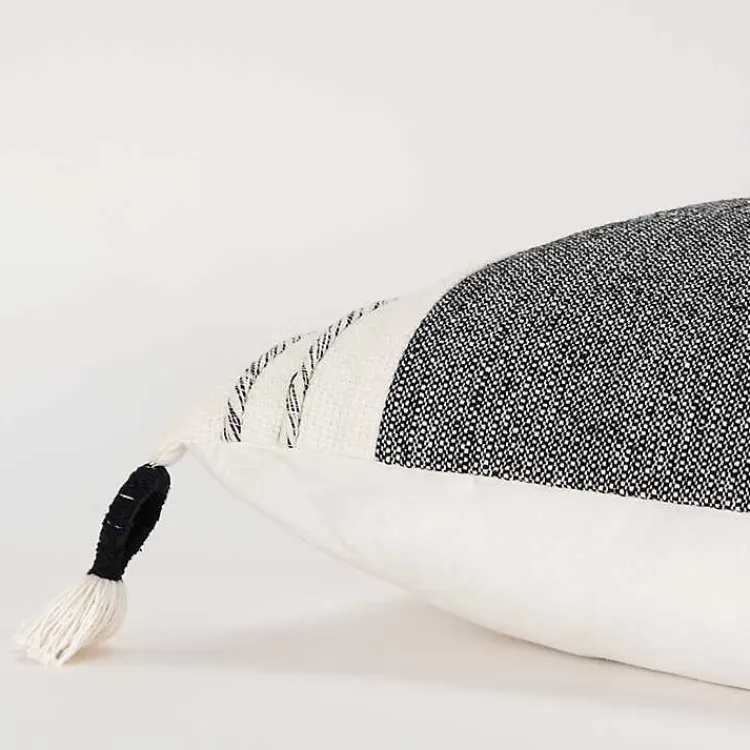 Best Black and White Block Loop Throw Pillow Pillows