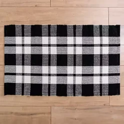 Kirklands Home Accent Rugs|Black and White Buffalo Check Scatter Rug