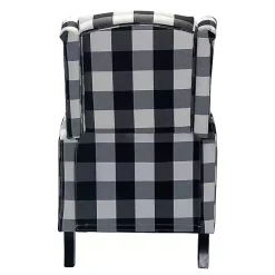 Kirklands Home Accent Chairs|Black and White Buffalo Check Recliner