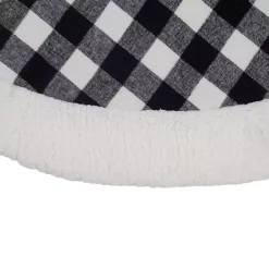 New Black and White Buffalo Check Sherpa Tree Skirt Christmas Tree Skirts & Collars