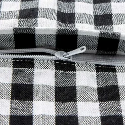 Outlet and White Check Pillow Covers, Set of 4 Pillows