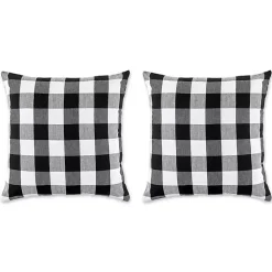 New and White Checkered Pillow Covers, Set of 2 Pillows