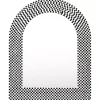 Kirklands Home Decorative Mirrors|Black and White Checkered Arch Wall Mirror
