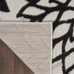 Kirklands Home Outdoor Rugs|Black and White Floral Outdoor Area Rug, 5x7