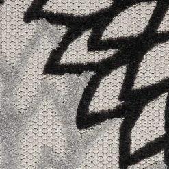 Kirklands Home Outdoor Rugs|Black and White Floral Outdoor Area Rug, 5x7