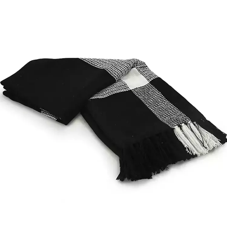 Discount Black and White Plaid Organic Cotton Throw Blankets & Throws