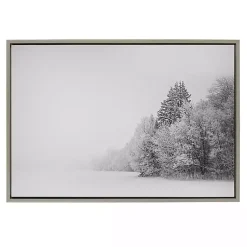 Kirklands Home Canvas Art|Black and White Snow Day Framed Canvas Art Print