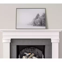 Kirklands Home Canvas Art|Black and White Snow Day Framed Canvas Art Print