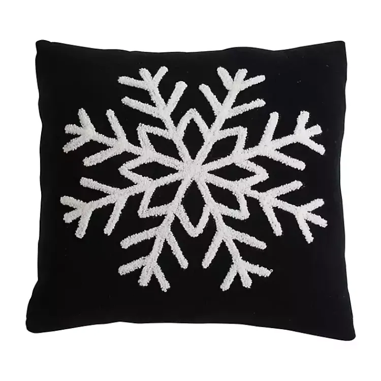 Black and White Snowflake Christmas Pillow Christmas Pillows