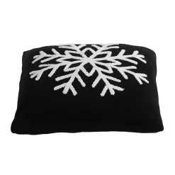 Black and White Snowflake Christmas Pillow Christmas Pillows