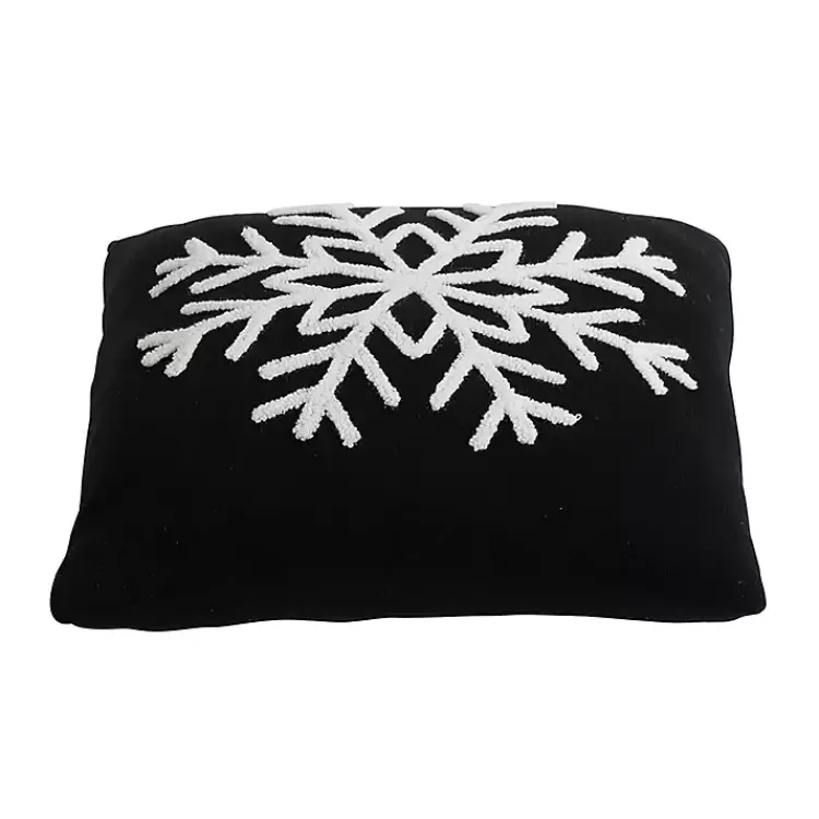 Black and White Snowflake Christmas Pillow Christmas Pillows