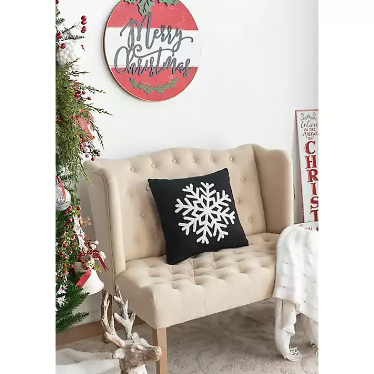 Black and White Snowflake Christmas Pillow Christmas Pillows