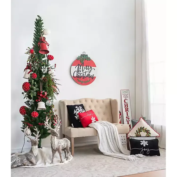 Black and White Snowflake Christmas Pillow Christmas Pillows