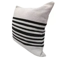 New Black and White Striped Cotton Throw Pillow Pillows