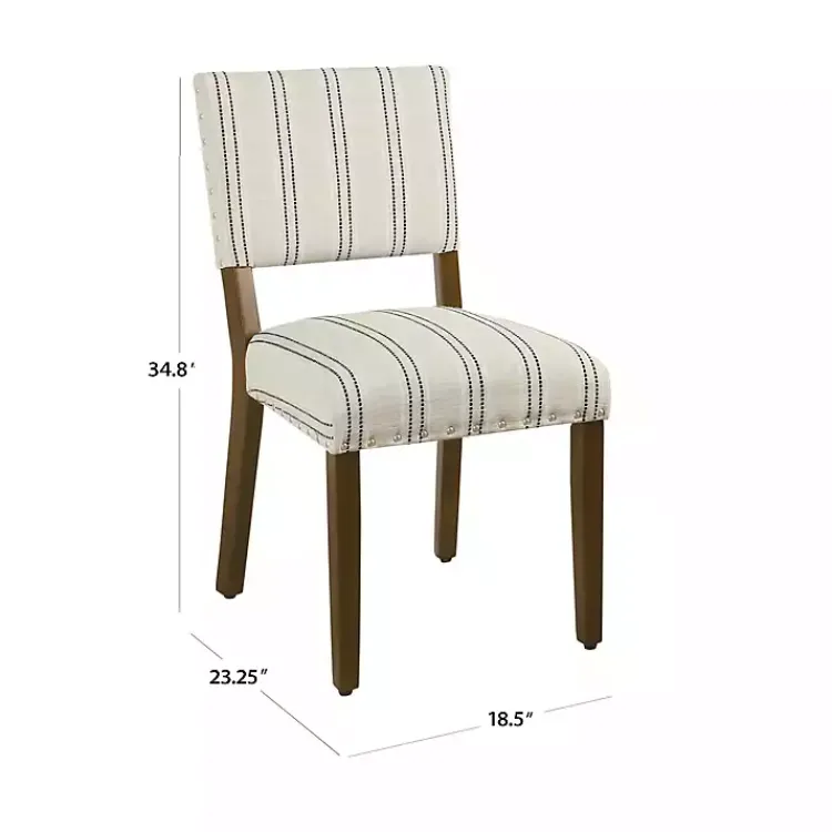 Kirklands Home Dining Chairs|Black and Striped Dining Chairs, Set of 2 White