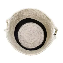 Hot Black and White Woven Basket with Tassel, 19 in. Baskets & Boxes