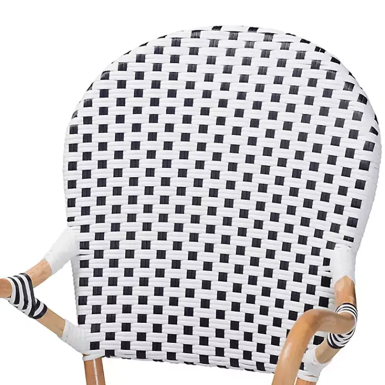 Kirklands Home Dining Chairs|Black and White Woven Dining Chairs, Set of 2