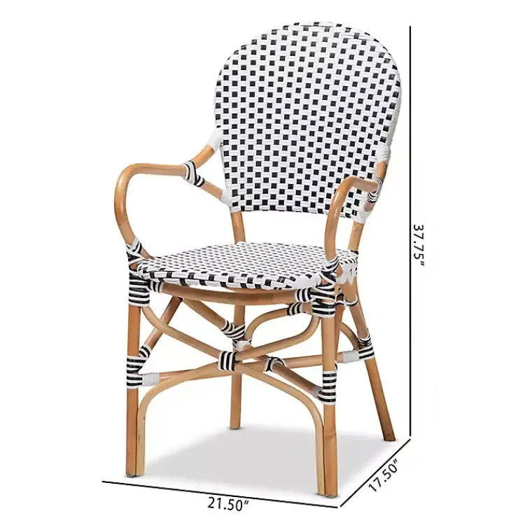 Kirklands Home Dining Chairs|Black and White Woven Dining Chairs, Set of 2