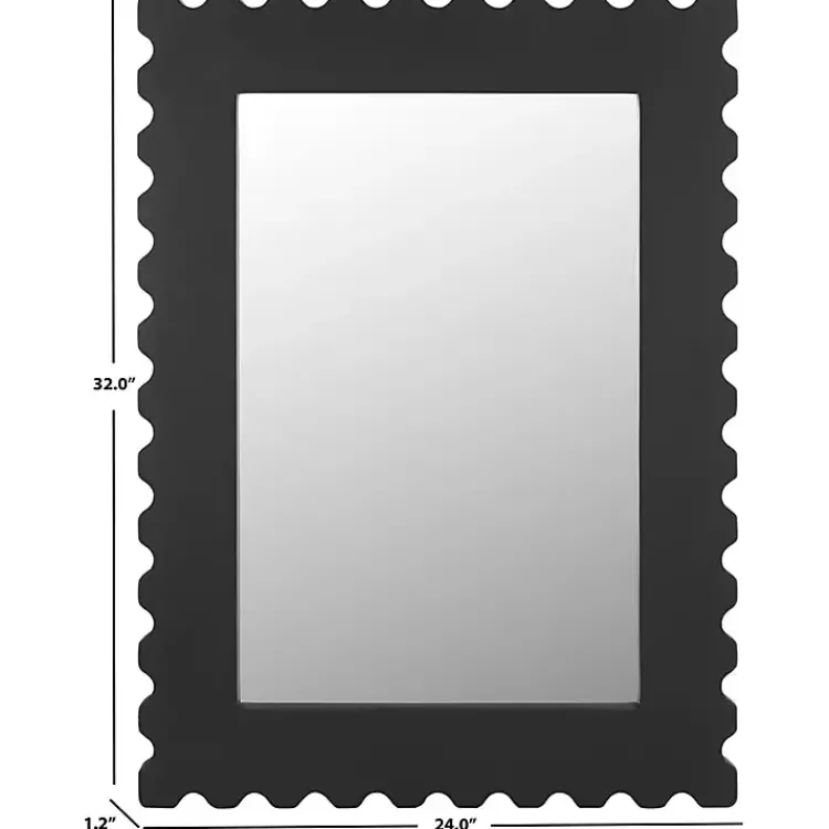 Kirklands Home Decorative Mirrors|Angular Scalloped Nadia Wall Mirror Black