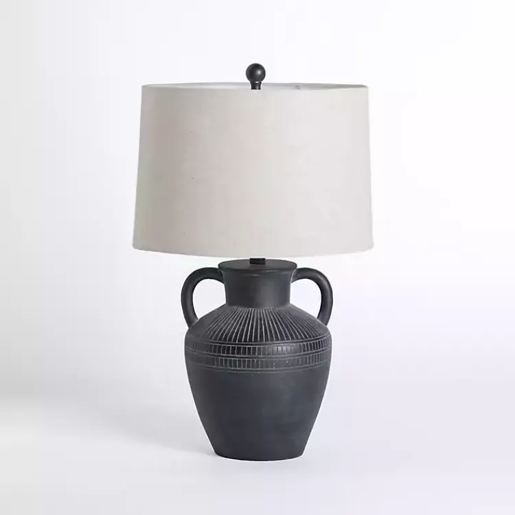Kirklands Home Table Lamps|Black Antique Jug Table Lamp with Handles White