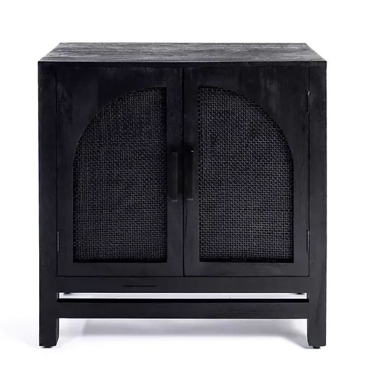 Kirklands Home Cabinets & Sideboards|Arch Cane and Wood Cabinet Black