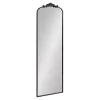 Kirklands Home Decorative Mirrors|Black Arch Ornate Crown Full Length Wall Mirror