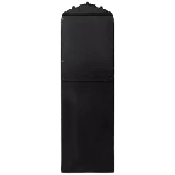 Kirklands Home Decorative Mirrors|Black Arch Ornate Crown Full Length Wall Mirror