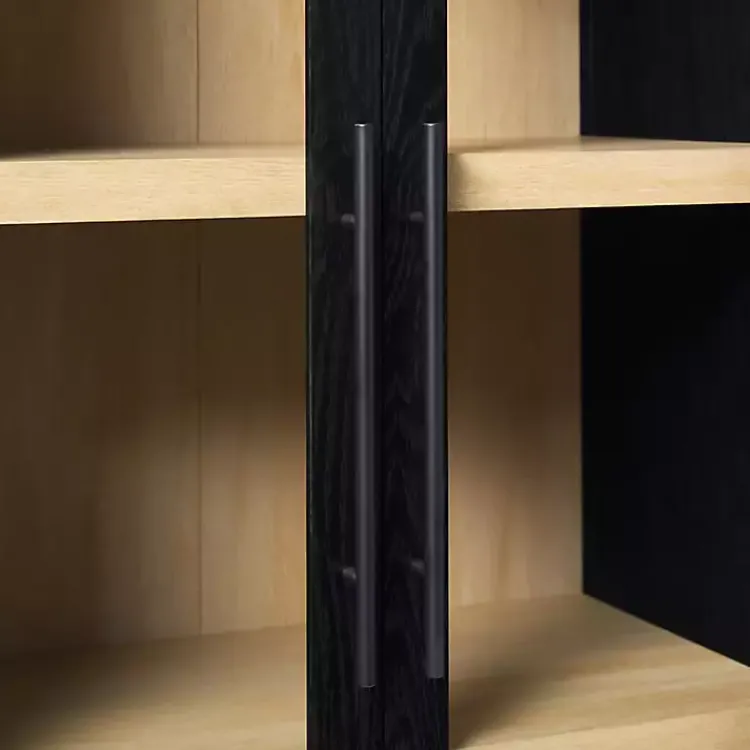 Kirklands Home Bookshelves|Arched Glass Doors Chantelle Bookcase Black