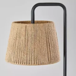 Kirklands Home Floor Lamps|Arched Rope Lampshade Floor Lamp Black