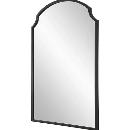 Kirklands Home Decorative Mirrors|Arched Scallop Edge Wall Mirror Black