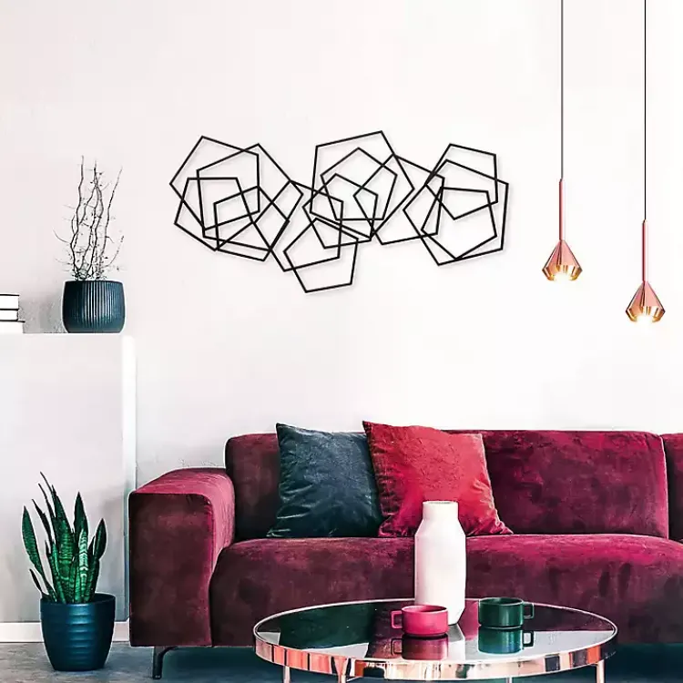 Kirklands Home Wall Plaques|Astraga Pentagon Plaque Black