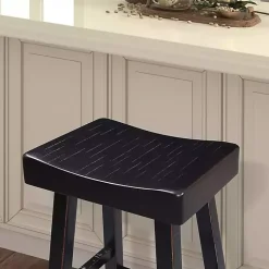 Kirklands Home Bar Stools & Counter Height Stools|Backless Cooper Bar Stools, Set of 2 Black