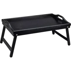 Kirklands Home Serving & Entertaining|Bamboo Standing Serving Tray Black