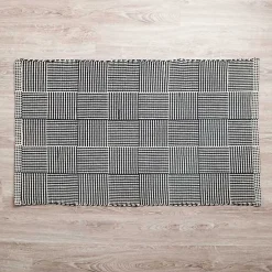 Kirklands Home Accent Rugs|Basketweave Scatter Rug Black