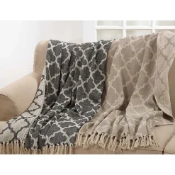 Outlet Black Beige Fringe Geometric Throw Blanket Blankets & Throws