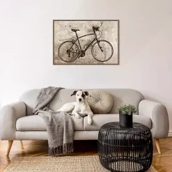 Kirklands Home Canvas Art|Black Bike Framed Canvas Art Print