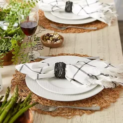 Kirklands Home Table Linens|Bird Nest 6-pc. Napkin Ring Set Black