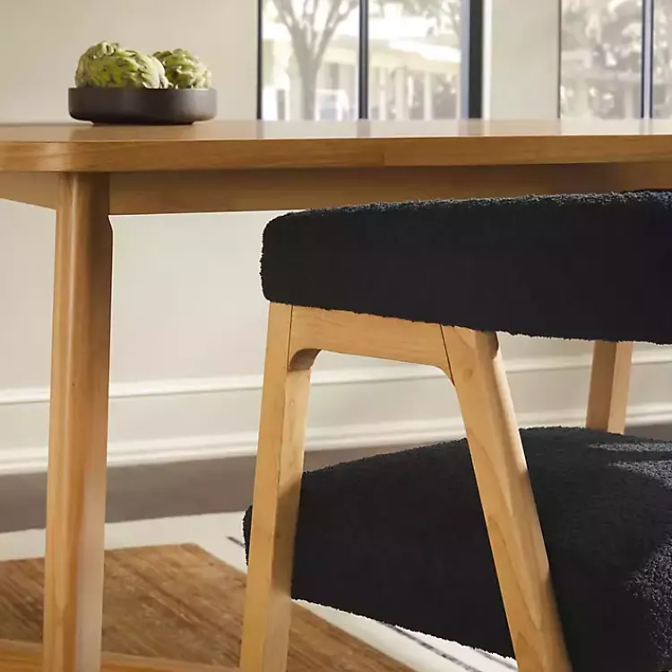 Kirklands Home Dining Chairs|Boucle Curved Ezra Dining Chairs, Set of 2 Black