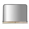 Kirklands Home Decorative Mirrors|Black Brown Metal Shelf Horizontal Wall Mirror