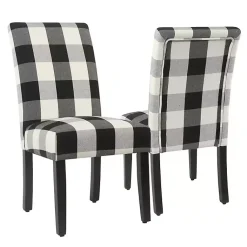 Kirklands Home Dining Chairs|Buffalo Check Dining Chairs, Set of 2 Black