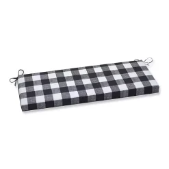 Kirklands Home Outdoor Cushions & Pillows|Buffalo Check Outdoor Bench Cushion Black
