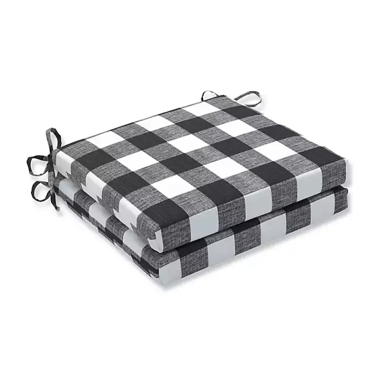 Kirklands Home Outdoor Cushions & Pillows|Buffalo Check Outdoor Chair Cushions Black